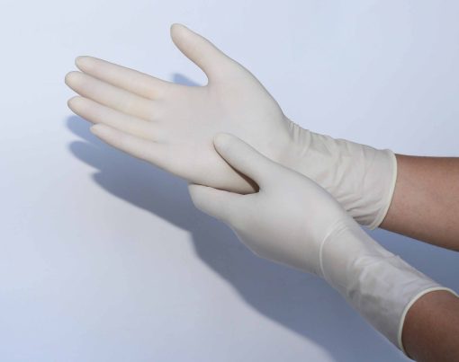 Elbow length latex gloves