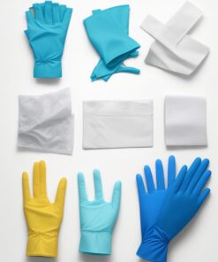 dark blue latex gloves