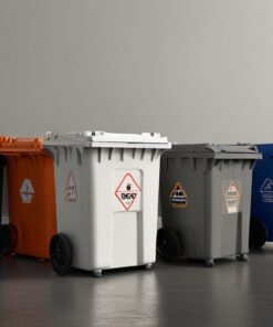 maroon wheelie bin