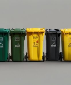 360l black wheelie bin