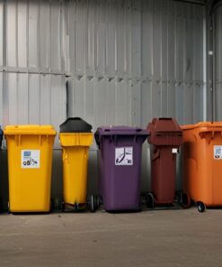 140 litre black wheelie bin