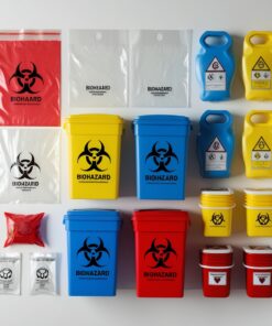 yellow lidded sharps bins