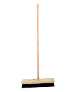 Platform Broom - Complete - Millennium - Black Synthetic Fibre - Wooden Handle - 88 Grip - 61cm - Pack of 3 - F3352