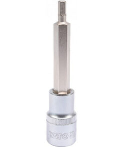 Hex Bit Socket - Chrome Vanadium - 1/2" Connector - Long - HEX 5 x 100mm - YT-04391