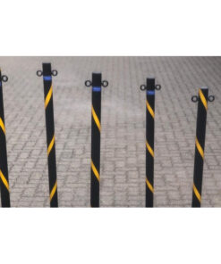 Queueing Post - Steel - Post Only - 100 x 5 (⌀) cm - Black and Yellow - SXS025BYM