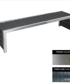 Contemporary Bench - Stainless Steel 304 and Fibre Cane - Bolt Down - 45x240x51cm - CM4262S-CHAR_C
