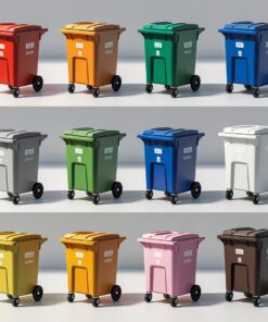 Black 770 liter wheelie bin