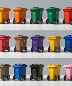 Black 550 liter wheelie bin