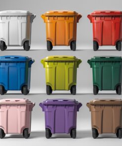 Violet 1000 liter wheelie bin