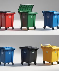 770 liter red wheelie bin