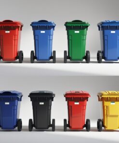 660 liter black wheelie bin