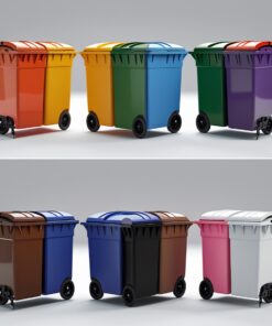 Pink 660 liter wheelie bin