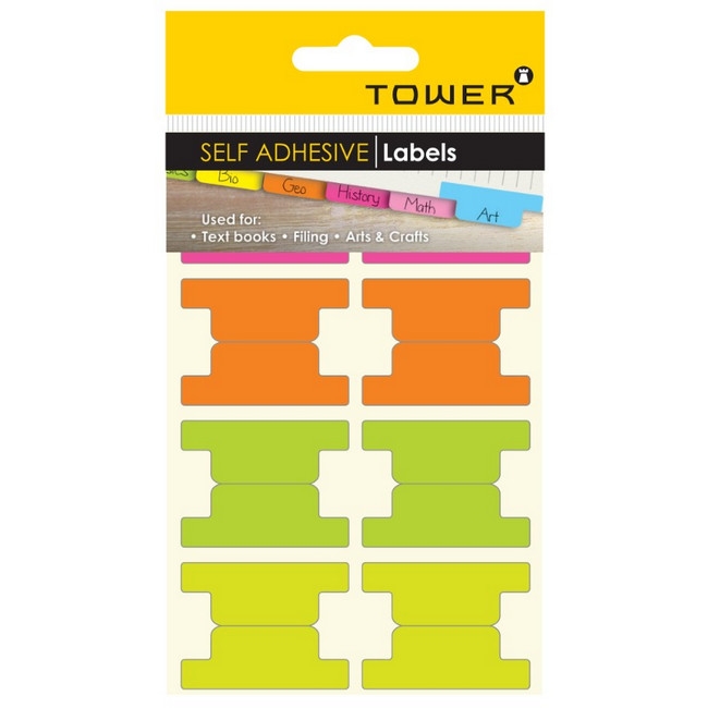 Self-Adhesive Tabs - 37 x 49mm - Fluorescent Colours - 1 Pack - SATF