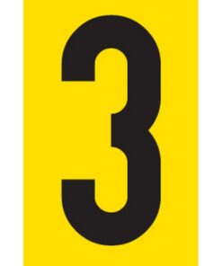 Adhesive Signs - No. 3 - Black-Yellow - 55 x 90mm - SIGNA55-3