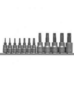 Torx Bit Socket Set - Male - AISI A2 Steel Bits - 1/4" and 3/8" Connector - 12 Piece - YT-04331