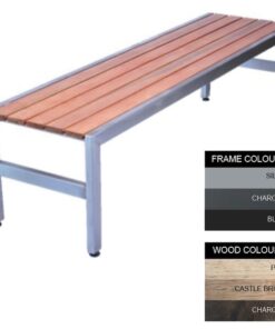 Slimline Bench - Steel and Wood - Bolt Down - 45x150x45cm - Colour Options - SL4632PC