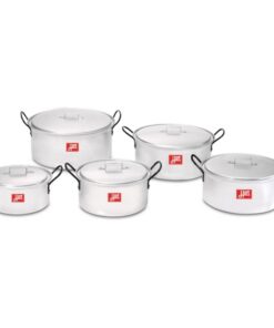 Pots with Lids - Combination - 10 Piece - Hart - 2 - Aluminium - 150mm - 175mm - 200mm - 225mm - 250mm Pots - 701104