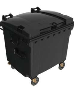 Wheelie Bin - Plastic - 4 Wheel - 1100L - Charcoal - Wheelie Bin 1100L-charcoal