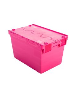 Crate - Security Container - Plastic ALC - Attached Hinged Lid - 18L - 40 x 30 x 24cm - Pink - ALC-240-Pink
