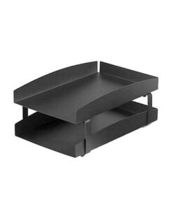 Letter Tray - Double - Life Steel Range - Metal - 35 x 25 x 17 cm - Colour Options - 202BL