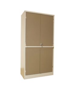 Steel Stationery Cupboard - Metal Storage Cabinet - 4 Shelves - Security Bar - 180 x 90 x 45 cm - SC001-ivorykaroo