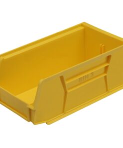 Stack & Hang Parts Storage Bin - Small Plastic Container - Size 3 - 19 x 10.5 x 7.5 cm - Yellow - BIN-3-YELLOW