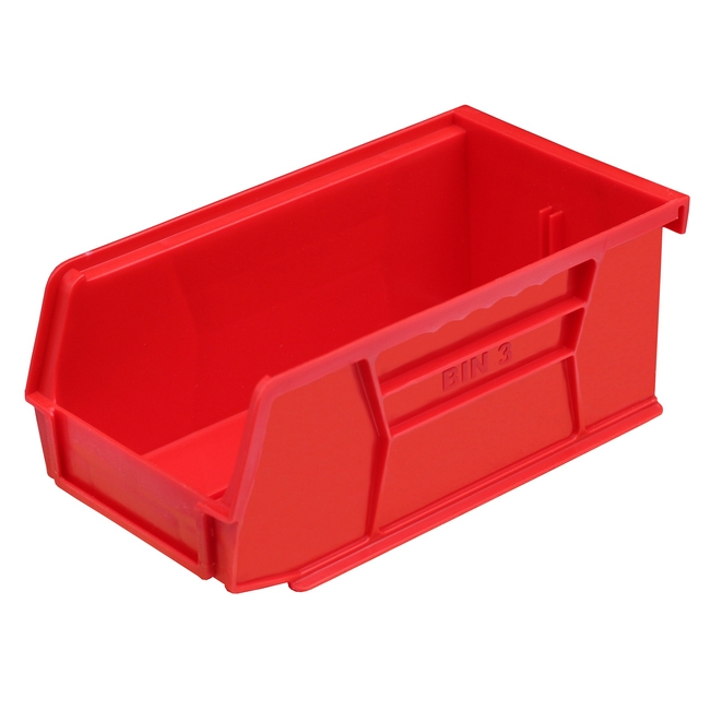 Stack & Hang Parts Storage Bin - Small Plastic Container - Size 3 - 19 x 10.5 x 7.5 cm - Red - BIN-3-RED
