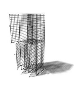 Wire Metal Locker - Powder Coated Steel Mesh - Double - 4 Doors - 2 Tier x 2