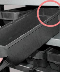 Back Stopper for Shelf Bin - Loose Parts Warehouse Storage Container - Plastic - Black