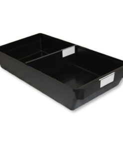 Shelf Bin - Loose Parts Warehouse Storage Container - Plastic - Bins, Dividers and Labels - Large - 500mm - Black - Pack of 20