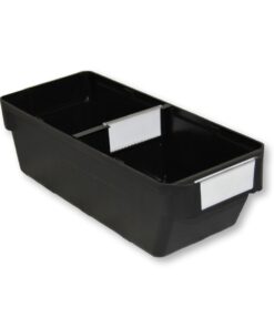 Shelf Bin - Loose Parts Warehouse Storage Container - Plastic - Small - 300mm - Black
