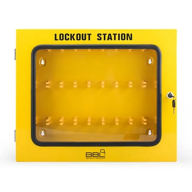 Lockout Station - Holds 60 Locks - Yellow - Steel - 56 x 7 x 46 x 7 cm