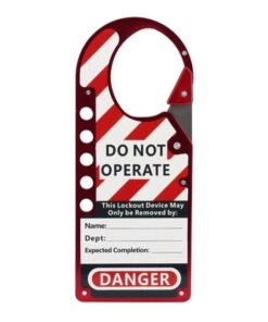 Lockout Hasp - Aluminium Label - Red - Heavy Duty - 17.8 x 7.4 x 5.4 cm