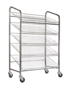 Wire Mesh Bread Trolley - Mobile - 5 Tier - Electroplated - 153 x 110 x 58cm