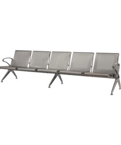Airport Bench - Public Seating - Aluminium - Indoor and Outdoor Use - Flat Packed - Five Seater - 289 x 67 x 78 cm