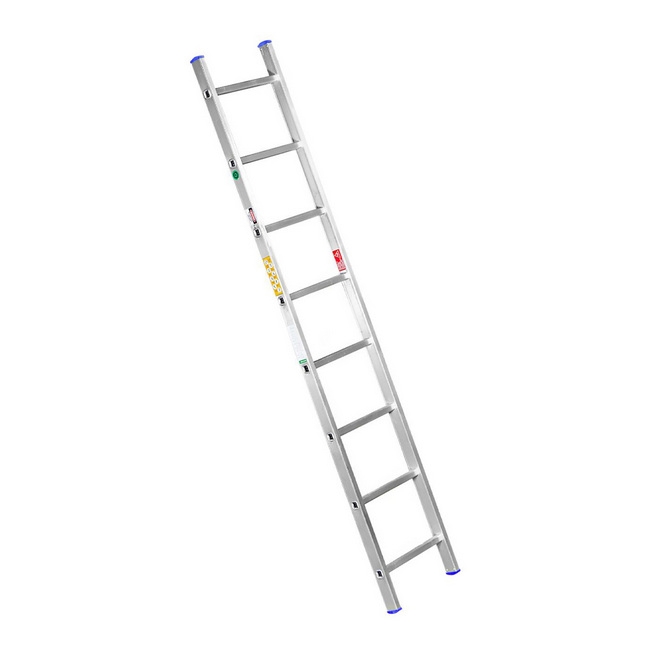 Single Aluminium Ladder - Lean-to Ladder - 8 Steps - 2.4m
