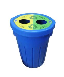 Refuse Recycle Bin with Flat Lid - Two Holes - Plastic - 85L