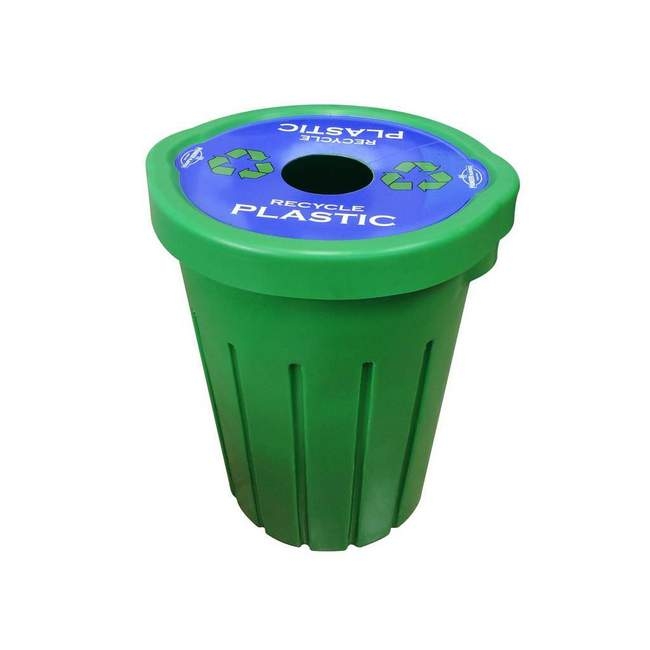 Refuse Recycle Bin with Flat Lid - One Hole - Plastic - 85L