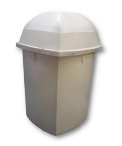 Litter Bin with Lid - Pavement - Plastic - 220L - 62 x 62 x 101 cm - Beige