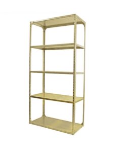 Bolted Shelving Steel Bay 5 Shelves - Uni-Angle - Five Shelf Kit - Painted - 304.8 x 91.4 x 45.7 cm