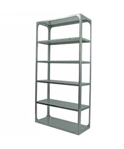 Bolted Shelving Steel Bay 6 Shelves - Uni-Angle - Six Shelf Kit - Galvanised - 335.3 x 91.4 x 76.2 cm