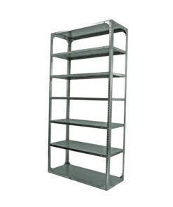 Bolted Shelving Steel Bay 7 Shelves - Uni-Angle - Seven Shelf Kit - Galvanised - 335.3 x 91.4 x 76.2 cm