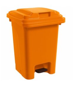 Plastic Pedal Bin - Foot Operated - 60L - Orange