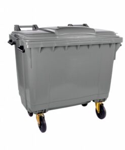 1100L Wheelie Bin - 4 Wheel - Bulk Bin - Plastic - Grey