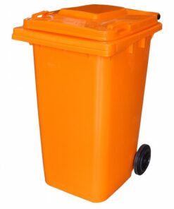 240L Wheelie Bin - 2 Wheel - Plastic - Orange