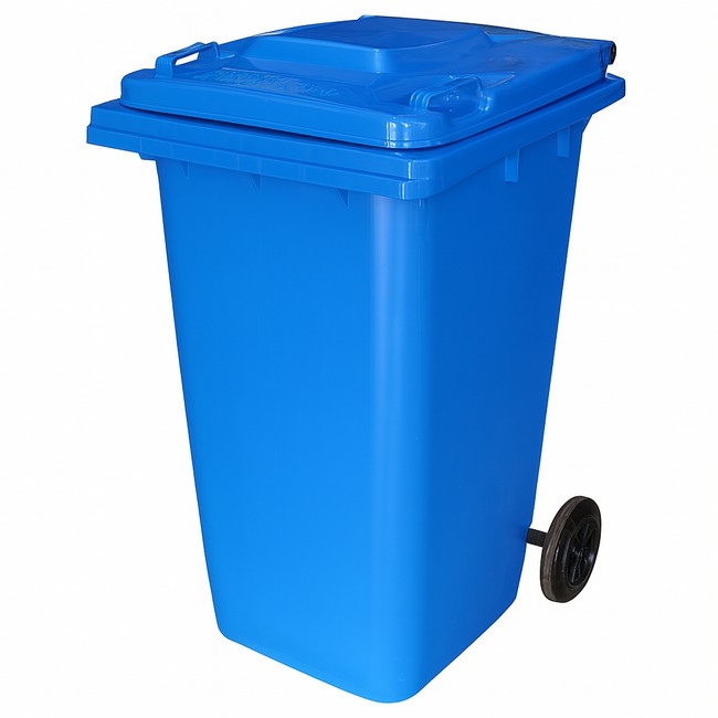 240L Wheelie Bin - 2 Wheel - Plastic - Blue