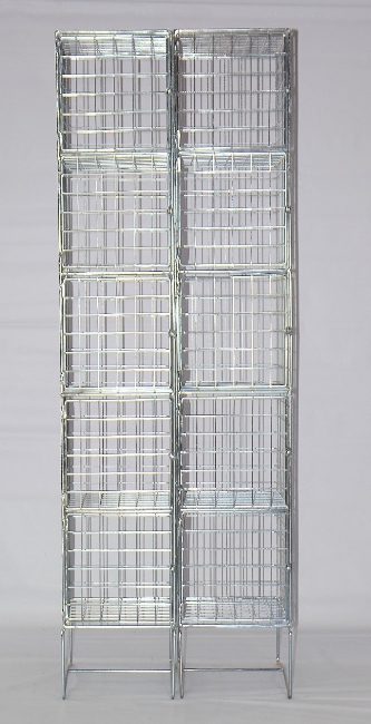 Wire Mesh Locker - Electro Plated - 10 Doors - 180 x 30 x 45cm