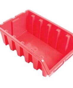 Matlock Plastic Storage Bin - Wall Mountable & Stackable - Label Holder - 33 x 50 x 18.7 cm - Red