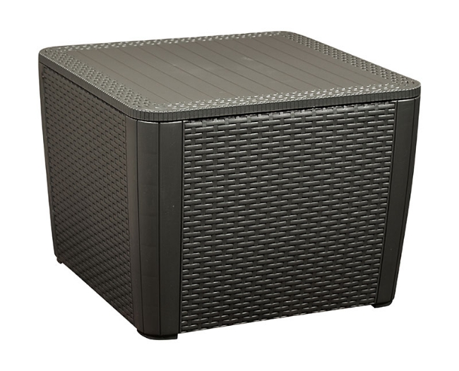 Jabulani Patio Table - Outdoor - Rattan Look - Charcoal - 57 x 57 x 43cm