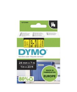 Dymo D1-Tape, 24mm x 7m Black on Yellow